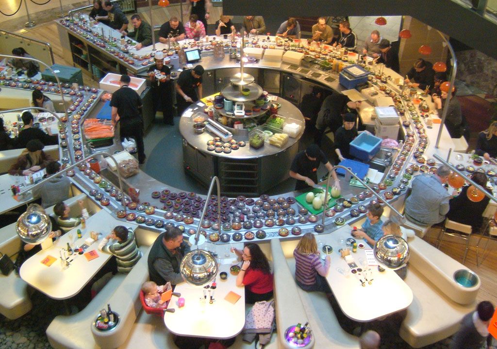 modern automated sushi conveyor belt system for scalable restaurant operations.