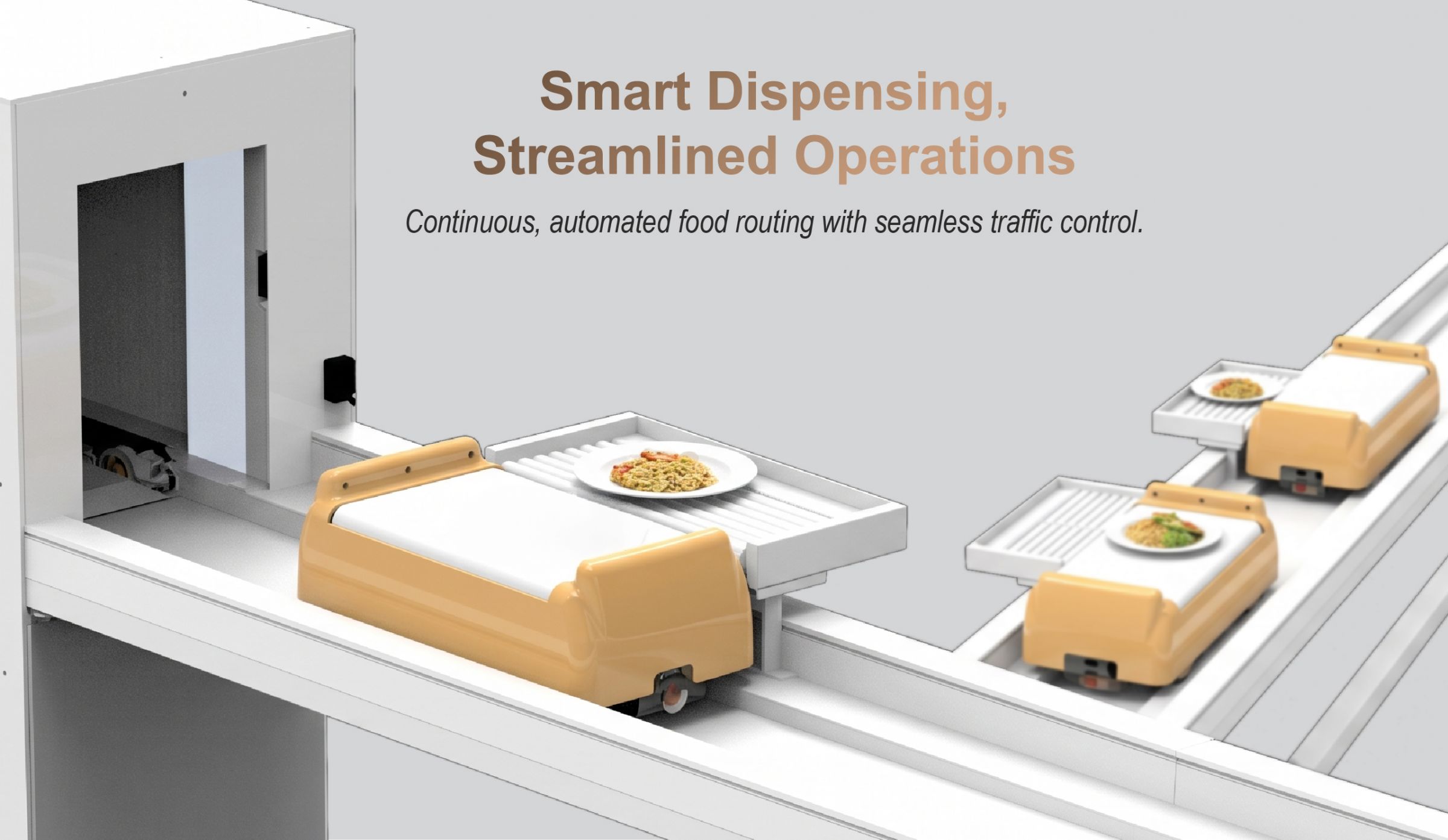 Smart Auto-Dispensing, high-efficiency operations. Through intelligent sensor monitoring, our system ensures zero bottlenecks along the track, maximizing your restaurant’s operational efficiency to the absolute limit.