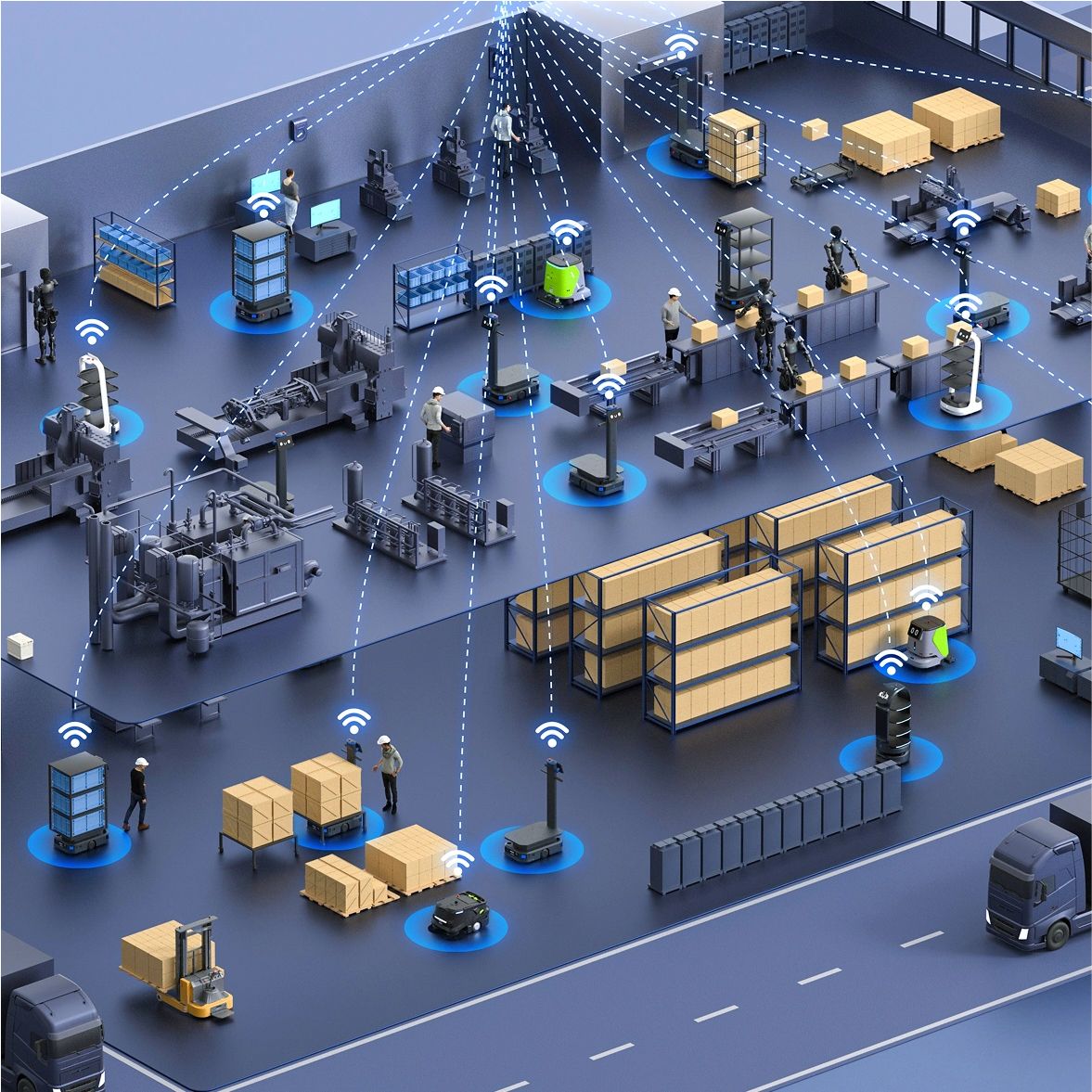 Kompatibel med VDA5050-standardens kommunikationsprotokoll, vilket möjliggör samarbetsplanering med andra kompatibla robotar och system. Ingen anpassad utveckling eller komplex gränssnittsintegration krävs, vilket möjliggör snabb implementering av ett enhetligt, effektivt och skalbart flexibelt logistiknätverk.